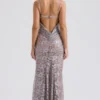 Azzurra Ice Blue Lace Godet Gown