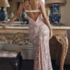 Azzurra Rose Pink Lace Godet Gown Azzurra Rose Pink Lace Godet Gown