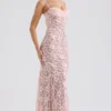 Azzurra Rose Pink Lace Godet Gown Azzurra Rose Pink Lace Godet Gown