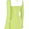 Baby Lime Chiffon Halter Mini Dress Baby Lime Chiffon Halter Mini Dress