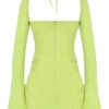 Baby Lime Chiffon Halter Mini Dress Baby Lime Chiffon Halter Mini Dress