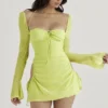 Baby Lime Chiffon Halter Mini Dress Baby Lime Chiffon Halter Mini Dress