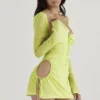Baby Lime Chiffon Halter Mini Dress Baby Lime Chiffon Halter Mini Dress