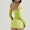 Baby Lime Chiffon Halter Mini Dress Baby Lime Chiffon Halter Mini Dress
