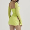 Baby Lime Chiffon Halter Mini Dress Baby Lime Chiffon Halter Mini Dress