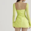 Baby Lime Chiffon Halter Mini Dress Baby Lime Chiffon Halter Mini Dress