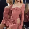 Baby Pink Chiffon Cutout Halter Mini Dress Baby Pink Chiffon Cutout Halter Mini Dress