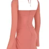 Baby Pink Chiffon Cutout Halter Mini Dress Baby Pink Chiffon Cutout Halter Mini Dress