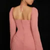Baby Pink Chiffon Cutout Halter Mini Dress Baby Pink Chiffon Cutout Halter Mini Dress