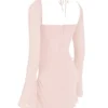 Baby Pink Quartz Chiffon Cutout Halter Mini Dress Baby Pink Quartz Chiffon Cutout Halter Mini Dress