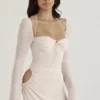 Baby Pink Quartz Chiffon Cutout Halter Mini Dress Baby Pink Quartz Chiffon Cutout Halter Mini Dress