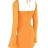 Baby Tangerine Chiffon Halter Mini Dress Baby Tangerine Chiffon Halter Mini Dress
