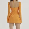 Baby Tangerine Chiffon Halter Mini Dress Baby Tangerine Chiffon Halter Mini Dress