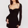 BabyDoll Black Chiffon Halter Mini Dress BabyDoll Black Chiffon Halter Mini Dress