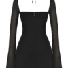 BabyDoll Black Chiffon Halter Mini Dress BabyDoll Black Chiffon Halter Mini Dress