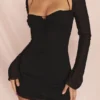 BabyDoll Black Chiffon Halter Mini Dress BabyDoll Black Chiffon Halter Mini Dress