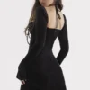 Babydoll Black Velvet Halter Mini Dress Babydoll Black Velvet Halter Mini Dress