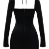 Babydoll Black Velvet Halter Mini Dress Babydoll Black Velvet Halter Mini Dress