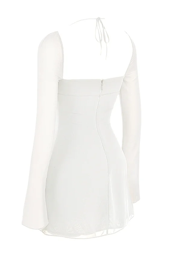 Babydoll Ivory Chiffon Halter Mini Dress Babydoll Ivory Chiffon Halter Mini Dress