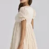 Bambi Ivory Satin + Broderie Anglaise Lace Regency Babydoll Mini Dress Bambi Ivory Satin + Broderie Anglaise Lace Regency Babydoll Mini Dress