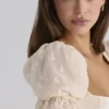 Bambi Ivory Satin + Broderie Anglaise Lace Regency Babydoll Mini Dress Bambi Ivory Satin + Broderie Anglaise Lace Regency Babydoll Mini Dress