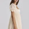 Bambi Ivory Satin + Broderie Anglaise Lace Regency Babydoll Mini Dress Bambi Ivory Satin + Broderie Anglaise Lace Regency Babydoll Mini Dress