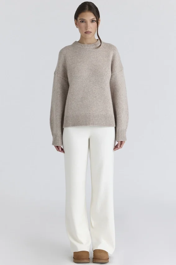 Bear Oatmeal Wool Chunky Knit Sweater Bear Oatmeal Wool Chunky Knit Sweater