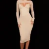 Beatrice Beige Corset Midi Dress Beatrice Beige Corset Midi Dress