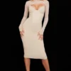 Beatrice Beige Corset Midi Dress Beatrice Beige Corset Midi Dress