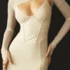 Beatrice Beige Corset Midi Dress Beatrice Beige Corset Midi Dress