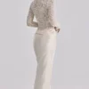 Beau Vintage Ivory Satin Draped Maxi Skirt