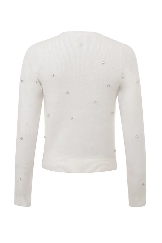 Beaubella Ivory Soft Mohair Embellished Cardigan Beaubella Ivory Soft Mohair Embellished Cardigan