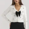 Beaubella Ivory Soft Mohair Embellished Cardigan Beaubella Ivory Soft Mohair Embellished Cardigan