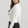 Beaubella Ivory Soft Mohair Embellished Cardigan Beaubella Ivory Soft Mohair Embellished Cardigan