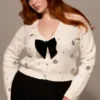 Beaubella Ivory Soft Mohair Embellished Cardigan Beaubella Ivory Soft Mohair Embellished Cardigan