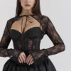Beauty Black Lace Puffball Mini Dress Beauty Black Lace Puffball Mini Dress