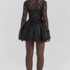 Beauty Black Lace Puffball Mini Dress Beauty Black Lace Puffball Mini Dress
