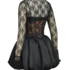 Beauty Black Lace Puffball Mini Dress Beauty Black Lace Puffball Mini Dress