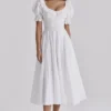 Bella White Broderie Anglais Babydoll Midi Dress Bella White Broderie Anglais Babydoll Midi Dress