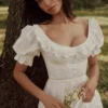Bella White Broderie Anglais Babydoll Midi Dress Bella White Broderie Anglais Babydoll Midi Dress