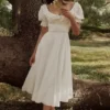 Bella White Broderie Anglais Babydoll Midi Dress Bella White Broderie Anglais Babydoll Midi Dress