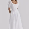 Bella White Broderie Anglais Babydoll Midi Dress Bella White Broderie Anglais Babydoll Midi Dress