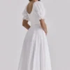 Bella White Broderie Anglais Babydoll Midi Dress Bella White Broderie Anglais Babydoll Midi Dress