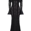 Belle Black Off Shoulder Floral Lace Maxi Dress Belle Black Off Shoulder Floral Lace Maxi Dress