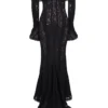 Belle Black Off Shoulder Floral Lace Maxi Dress Belle Black Off Shoulder Floral Lace Maxi Dress