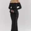 Belle Black Off Shoulder Floral Lace Maxi Dress Belle Black Off Shoulder Floral Lace Maxi Dress