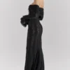 Belle Black Off Shoulder Floral Lace Maxi Dress Belle Black Off Shoulder Floral Lace Maxi Dress