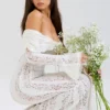 Belle Vintage Cream Floral Lace Off Shoulder Maxi Dress Belle Vintage Cream Floral Lace Off Shoulder Maxi Dress