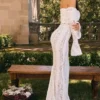 Belle Vintage Cream Floral Lace Off Shoulder Maxi Dress Belle Vintage Cream Floral Lace Off Shoulder Maxi Dress