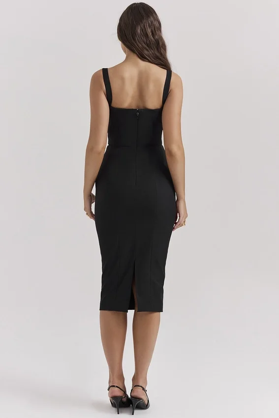 Bellissima Black Sweetheart Midi Dress Bellissima Black Sweetheart Midi Dress